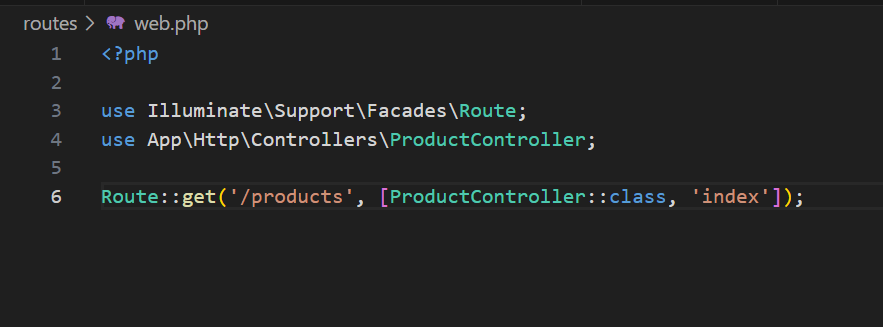 Route products pada Laravel
